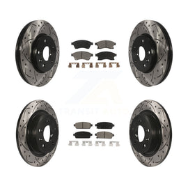 Front Rear Coat Drill Slot Disc Brake Rotors Ceramic Pad Kit For Chevrolet Cruze