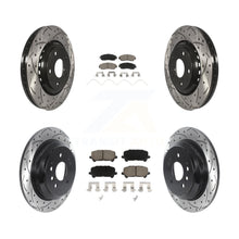Charger l&#39;image dans la galerie, [Front+Rear] 2019-2022 Honda Passport Performance Drilled &amp; Slotted Brake Rotor &amp; Ceramic Pads Kit For Max Braking