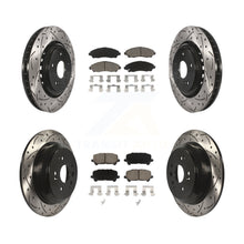 Charger l&#39;image dans la galerie, [Front+Rear] 2014-2016 Acura MDX Performance Drilled &amp; Slotted Brake Rotor &amp; Ceramic Pads Kit For Max Braking