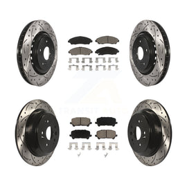 [Front+Rear] 2014-2016 Acura MDX Performance Drilled & Slotted Brake Rotor & Ceramic Pads Kit For Max Braking