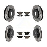Front Rear Drilled Slot Brake Rotors Ceramic Pad Kit For Land Rover Range Evoque