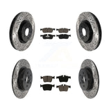 Front Rear Drilled Slot Brake Rotors Ceramic Pad Kit For Land Rover Range Evoque