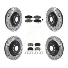 Charger l&#39;image dans la galerie, Front Rear Coated Drill Slot Disc Brake Rotor Ceramic Pad Kit For Volkswagen GTI