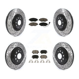 Front Rear Coated Drill Slot Disc Brake Rotor Ceramic Pad Kit For Volkswagen GTI