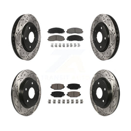 Front Rear Drilled Slot Disc Brake Rotor Ceramic Pad Kit For Dodge Grand Caravan