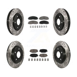 Front Rear Drilled Slot Disc Brake Rotor Ceramic Pad Kit For Dodge Grand Caravan