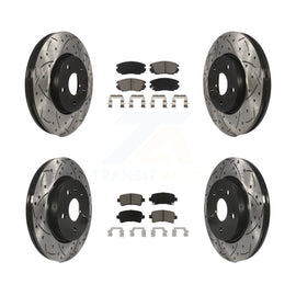 Front Rear Drilled Slot Brake Rotors Ceramic Pad Kit For Chevrolet Malibu Impala