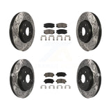 Front Rear Drilled Slot Brake Rotors Ceramic Pad Kit For Chevrolet Malibu Impala