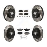 Front Rear Drilled Slot Brake Rotors Ceramic Pad Kit For Mercedes-Benz C300 C250