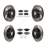 Front Rear Drilled Slot Brake Rotors Ceramic Pad Kit For Mercedes-Benz C300 C250