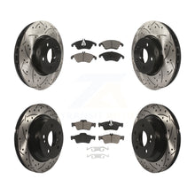 Load image into Gallery viewer, Front Rear Drilled Slot Brake Rotors Ceramic Pad Kit For Mercedes-Benz E350 E400