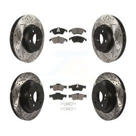 Front Rear Drilled Slot Brake Rotors Ceramic Pad Kit For Mercedes-Benz E350 E400