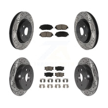 Charger l'image dans la galerie, Front Rear Coated Drilled Slot Disc Brake Rotor Ceramic Pad Kit For Toyota Camry