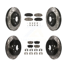 Load image into Gallery viewer, Front Rear Coated Drilled Slot Disc Brake Rotors Ceramic Pad Kit For Toyota RAV4