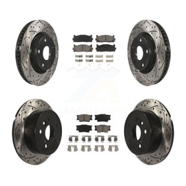 Front Rear Drilled Slot Brake Rotor Ceramic Pad Kit For Toyota Camry Lexus ES350