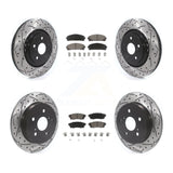 Front Rear Drilled Slot Brake Rotors Ceramic Pad Kit For Toyota Camry Avalon TRD