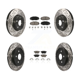 Front Rear Drill Slot Brake Rotor Ceramic Pad Kit For Toyota Corolla Matrix Vibe