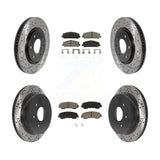 [Front+Rear] 2017-2023 Nissan TITAN Performance Drilled & Slotted Brake Rotor & Ceramic Pads Kit For Max Braking