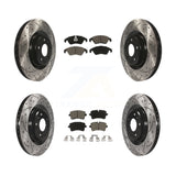 Front Rear Drilled Slot Disc Brake Rotors Ceramic Pad Kit For Audi A6 Quattro A7