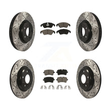 Load image into Gallery viewer, Front Rear Coated Drilled Slotted Disc Brake Rotor &amp; Ceramic Pad Kit For Audi A6