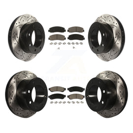 Front Rear Drill Slot Brake Rotors Ceramic Pad Kit For Ford F-250 Super Duty 4WD