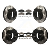 Front Rear Drill Slot Brake Rotors Ceramic Pad Kit For Ford F-250 Super Duty 4WD