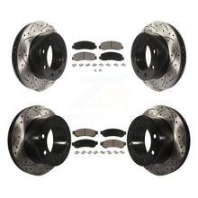 Charger l'image dans la galerie, Front Rear Drill Slot Brake Rotors Ceramic Pad Kit For Ford F-250 Super Duty 4WD