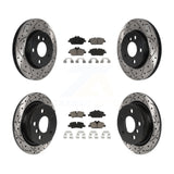 Front Rear Coated Drilled Slot Disc Brake Rotors Ceramic Pad Kit For Mini Cooper