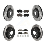 Front Rear Coated Drilled Slot Disc Brake Rotors Ceramic Pad Kit For Mini Cooper