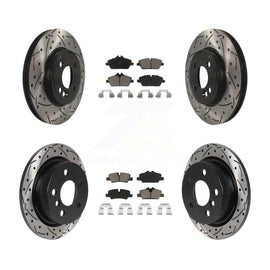Front Rear Drill Slot Brake Rotor Ceramic Pad Kit For 2015 Mini Cooper 2.0L/1.5L