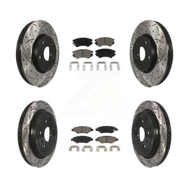Front Rear Drilled Slot Brake Rotor & Ceramic Pad Kit For Chevrolet Camaro LT LS