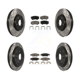 Front Rear Drilled Slot Brake Rotor & Ceramic Pad Kit For Chevrolet Camaro LT LS