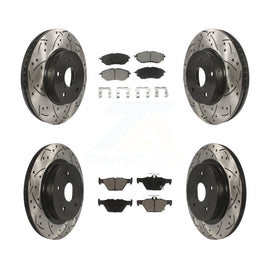 [Front+Rear] 2015 Subaru Legacy 2.5L Performance Drilled & Slotted Brake Rotor & Ceramic Pads Kit For Max Braking