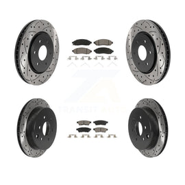 Front Rear Drilled Slot Brake Rotor & Ceramic Pad Kit For Nissan Frontier Xterra