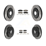 Front Rear Drilled Slot Brake Rotor & Ceramic Pad Kit For Nissan Frontier Xterra