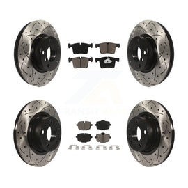 [Front+Rear] 2012 BMW X3 From 10 11 Performance Drilled & Slotted Brake Rotor & Ceramic Pads Kit For Max Braking