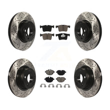 Load image into Gallery viewer, Front Rear Coated Drilled Slotted Disc Brake Rotor Ceramic Pad Kit For BMW X3 X4