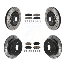 Load image into Gallery viewer, [Front+Rear] 2009-2016 Toyota Venza Performance Drilled &amp; Slotted Brake Rotor &amp; Ceramic Pads Kit For Max Braking