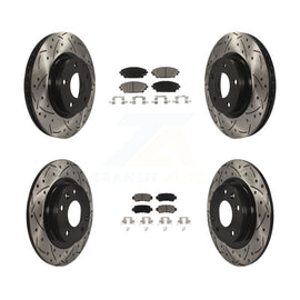 [Front+Rear] 2016-2018 Mazda CX-3 AWD Performance Drilled & Slotted Brake Rotor & Ceramic Pads Kit For Max Braking