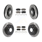 Front Rear Drill Slot Brake Rotors Ceramic Pad Kit For Kia Sportage Turbocharged
