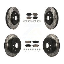 Load image into Gallery viewer, Front Rear Coated Drilled Slot Disc Brake Rotors Ceramic Pad Kit For Lexus IS250