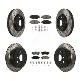 Front Rear Drill Slot Brake Rotors Ceramic Pad Kit For Lexus IS250 Base with RWD