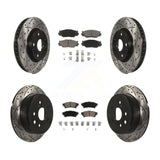 Front Rear Drill Slot Brake Rotors Ceramic Pad Kit For Lexus IS250 Base with RWD