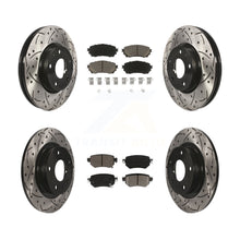 Charger l&#39;image dans la galerie, [Front+Rear] 2016-2018 Mazda 6 Performance Drilled &amp; Slotted Brake Rotor &amp; Ceramic Pads Kit For Max Braking