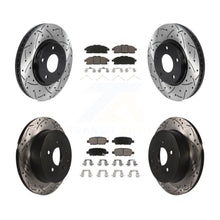 Charger l&#39;image dans la galerie, [Front+Rear] 2011-2017 Nissan Quest Performance Drilled &amp; Slotted Brake Rotor &amp; Ceramic Pads Kit For Max Braking