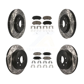 Front Rear Drill Slot Brake Rotor Ceramic Pad Kit For Nissan Rogue Sport Qashqai