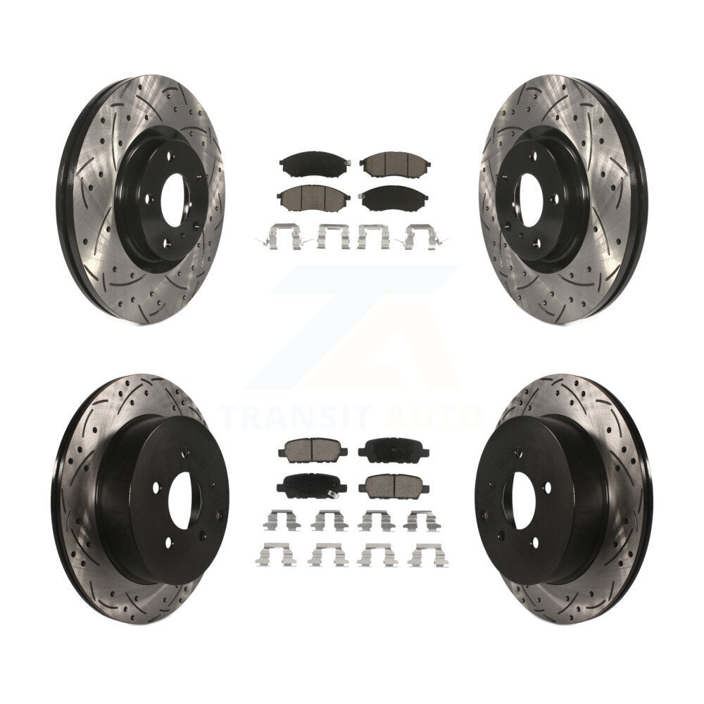 Front Rear Drill Slot Brake Rotor Ceramic Pad Kit For Nissan Murano INFINITI M37