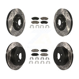 Front Rear Drill Slot Brake Rotor Ceramic Pad Kit For Nissan Murano INFINITI M37
