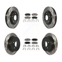 Load image into Gallery viewer, Front Rear Drilled Slot Disc Brake Rotors Ceramic Pad Kit For Nissan Sentra Juke