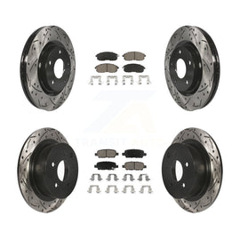 Front Rear Drilled Slot Disc Brake Rotors Ceramic Pad Kit For Nissan Sentra Juke